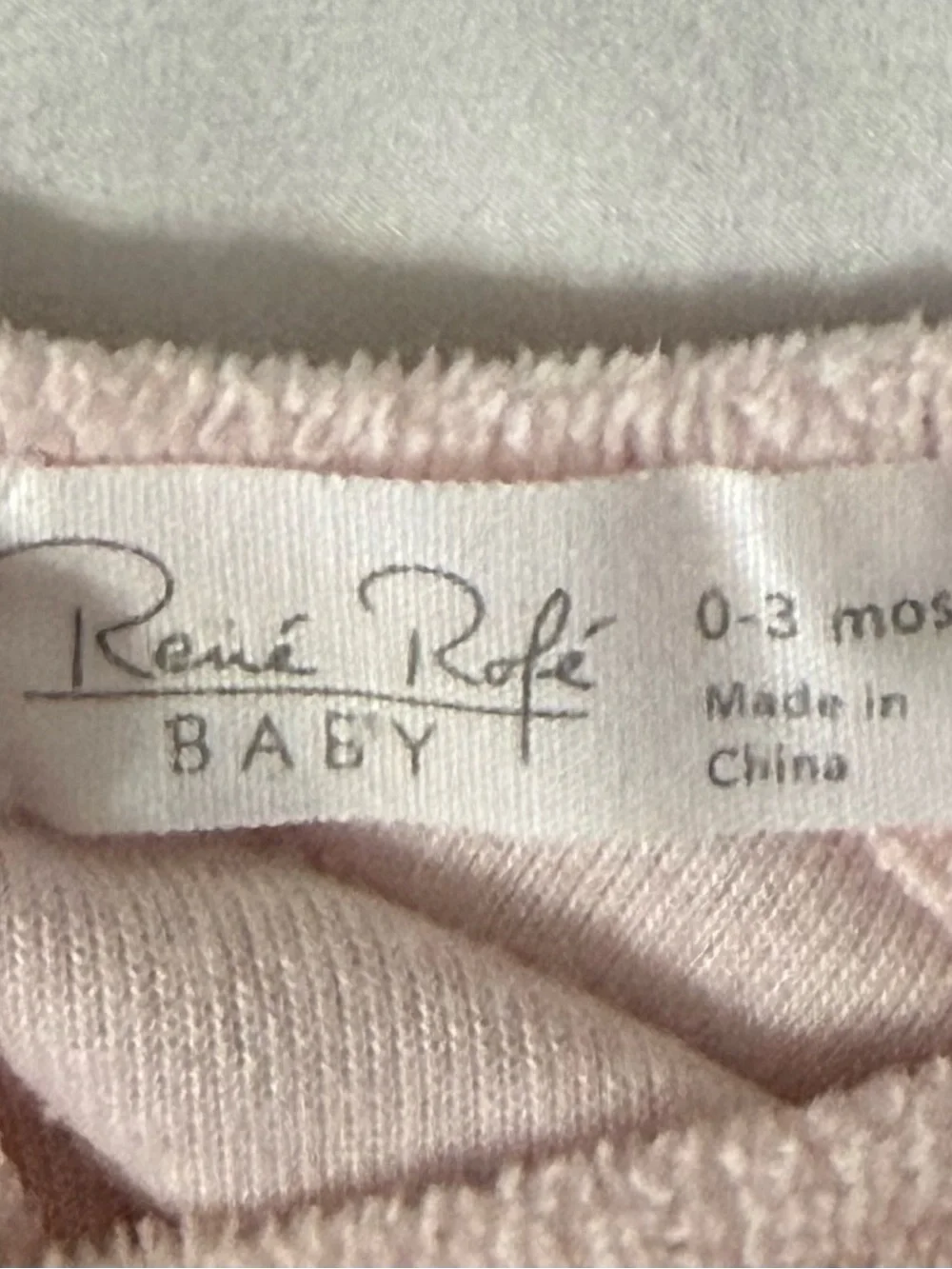 René Rofé Baby 0-3M Pink Velour Owl Footed 2 Piece Set NWOT